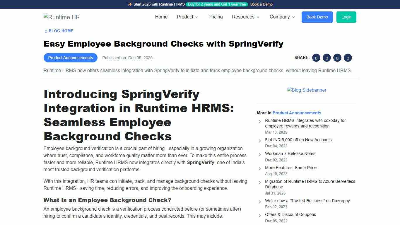 Easy Employee Background Checks with SpringVerify Runtime HRMS Blog Runtime HRMS™